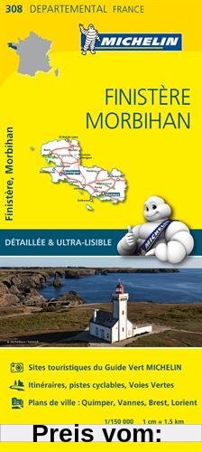 Carte Finistère, Morbihan Michelin